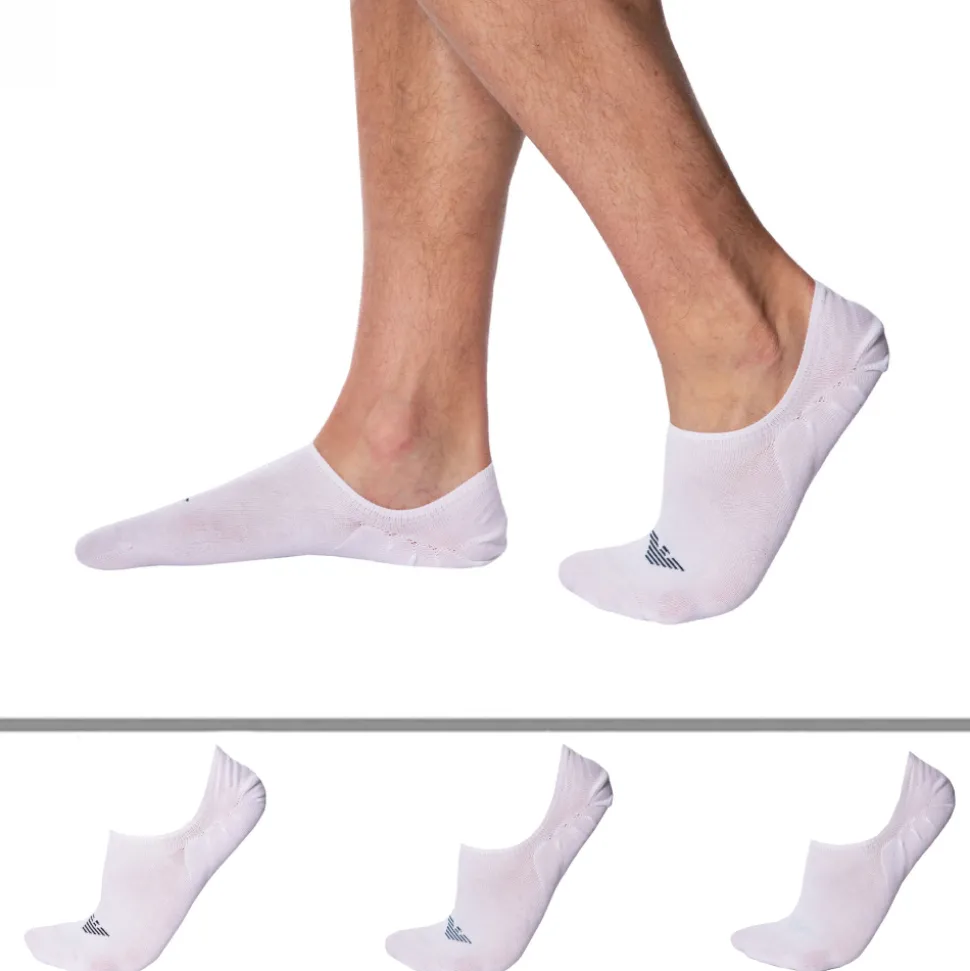Lot de 3 Paires de Chaussettes Invisibles Eagle Blanches