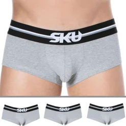Lot de 3 Shorties First Coton Gris Chiné