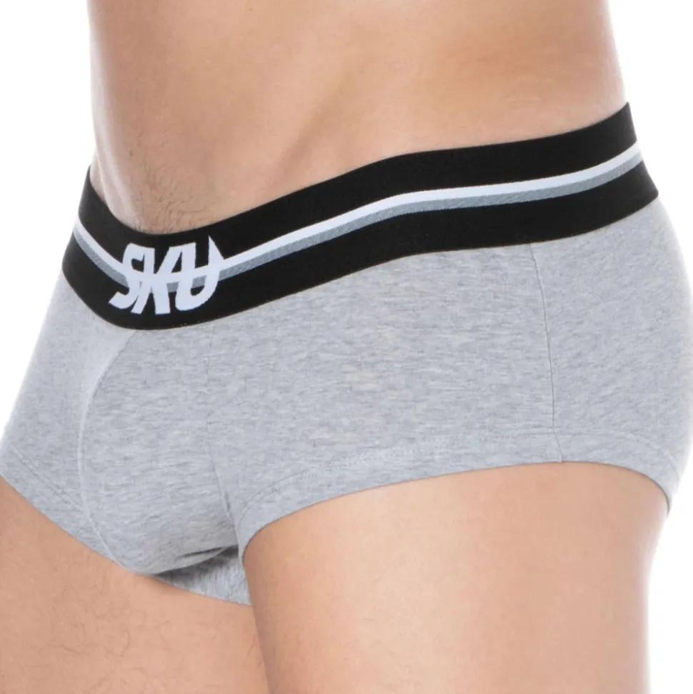 Lot de 3 Shorties First Coton Gris Chiné