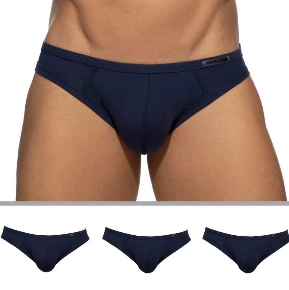 Lot de 3 Slips Bikini Basic Bleu Marine