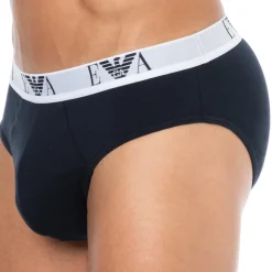 Lot de 3 Slips Bold Monogram Coton Bleu Marine