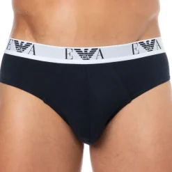 Lot de 3 Slips Bold Monogram Coton Bleu Marine