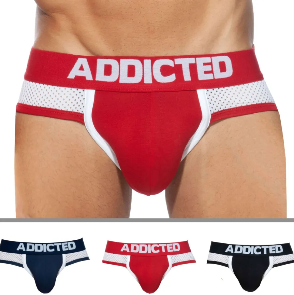 Lot de 3 Slips Combi Mesh Noir - Rouge - Bleu Marine