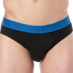 Lot de 3 Slips Fashion Bicolor Coton Noir - Blanc - Marine