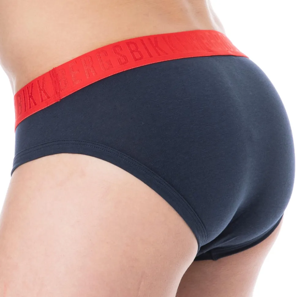Lot de 3 Slips Fashion Bicolor Coton Noir - Blanc - Marine