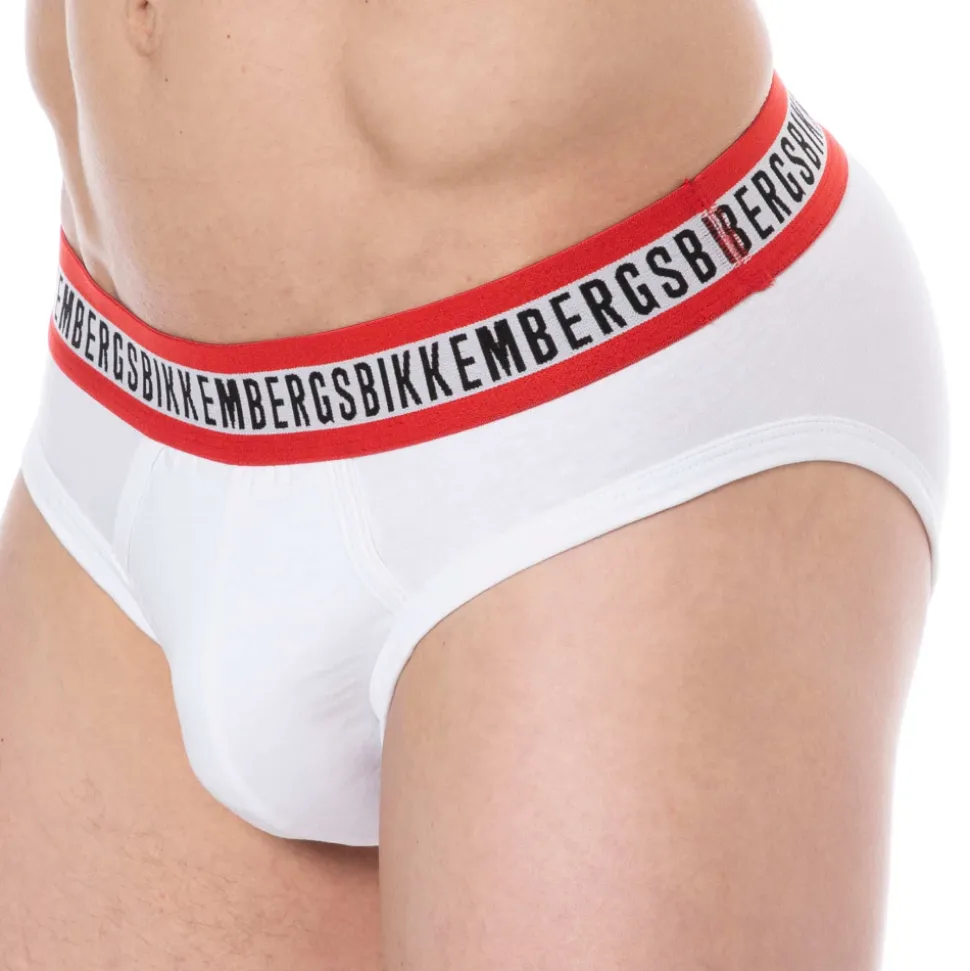 Lot de 3 Slips Fashion Tape Coton Bleu - Noir - Blanc