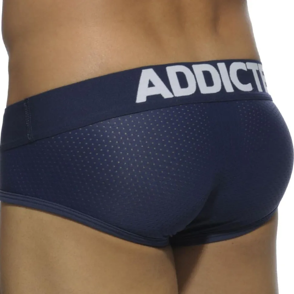 Lot de 3 Slips Mesh Push Up Blanc - Bleu Marine - Noir