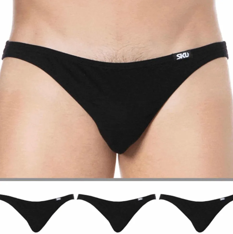 Lot de 3 Slips Mini Coton Noirs