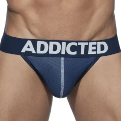 Lot de 3 Slips Tanga Mesh Push Up Blanc - Marine - Noir