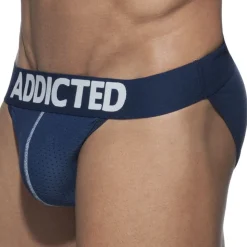 Lot de 3 Slips Tanga Mesh Push Up Blanc - Marine - Noir
