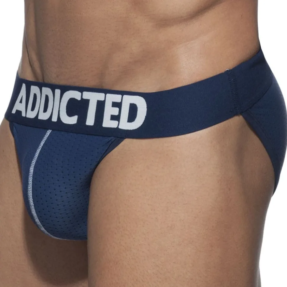 Lot de 3 Slips Tanga Mesh Push Up Blanc - Marine - Noir