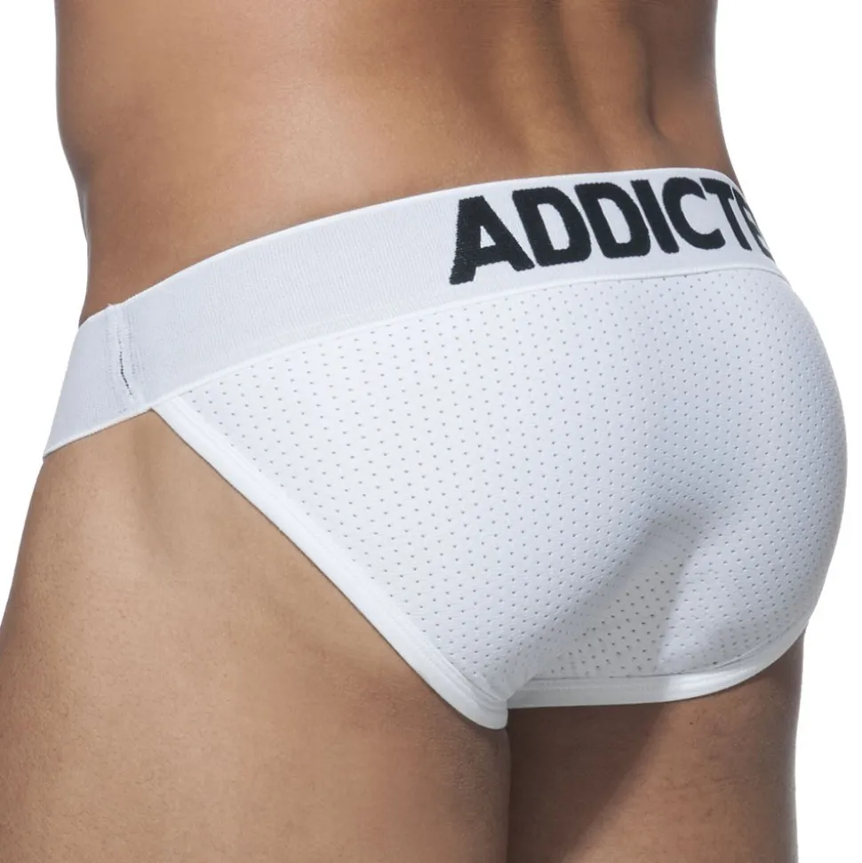 Lot de 3 Slips Tanga Mesh Push Up Blanc - Marine - Noir