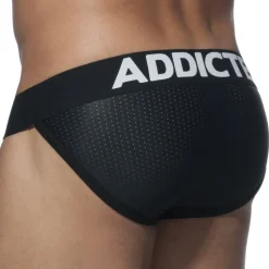 Lot de 3 Slips Tanga Mesh Push Up Blanc - Marine - Noir