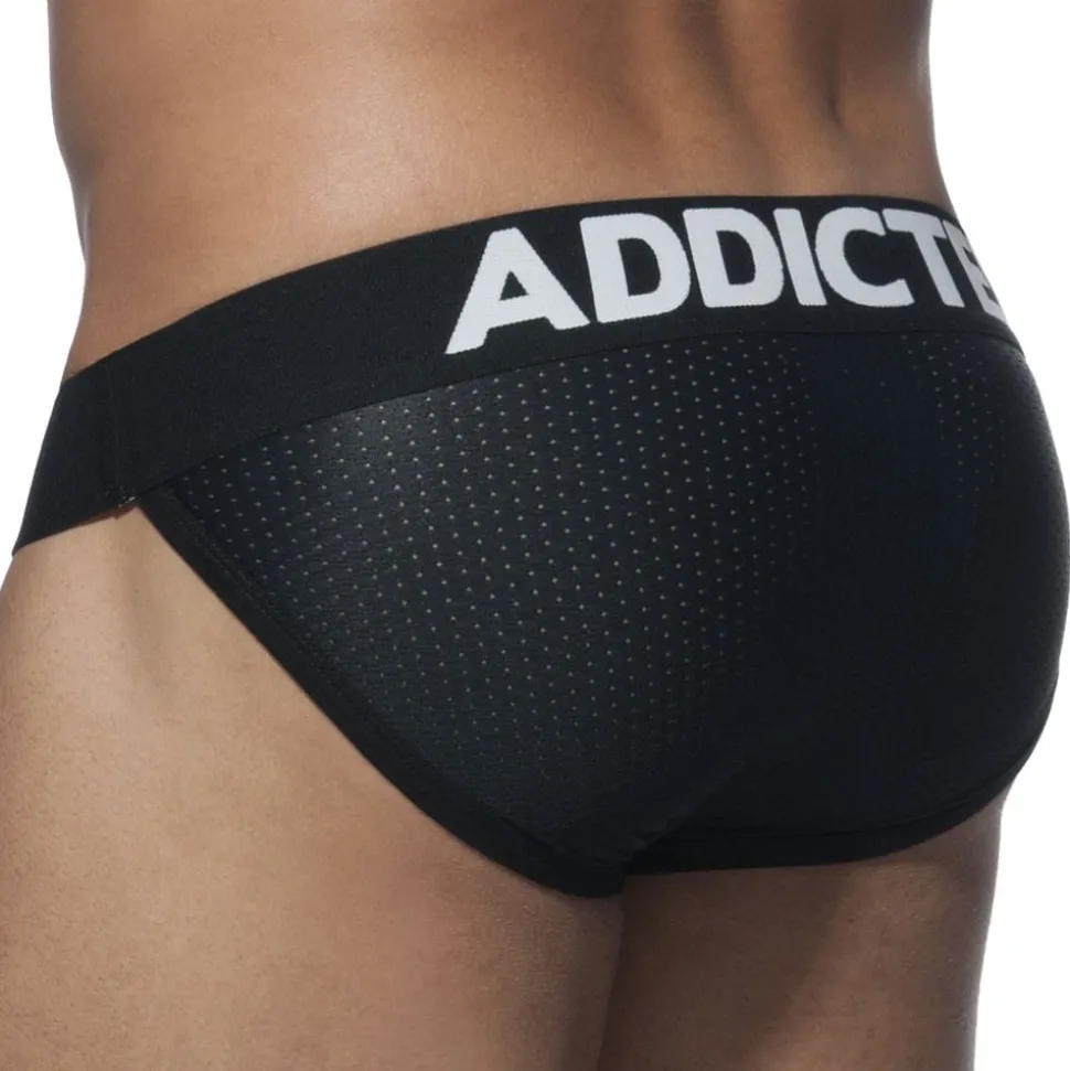 Lot de 3 Slips Tanga Mesh Push Up Blanc - Marine - Noir