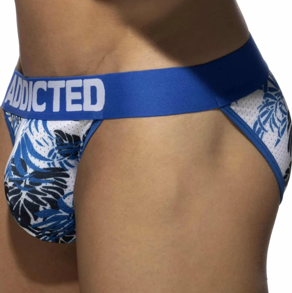 Lot de 2 Slips Tangas Mesh Tropicana Bleu - Kaki