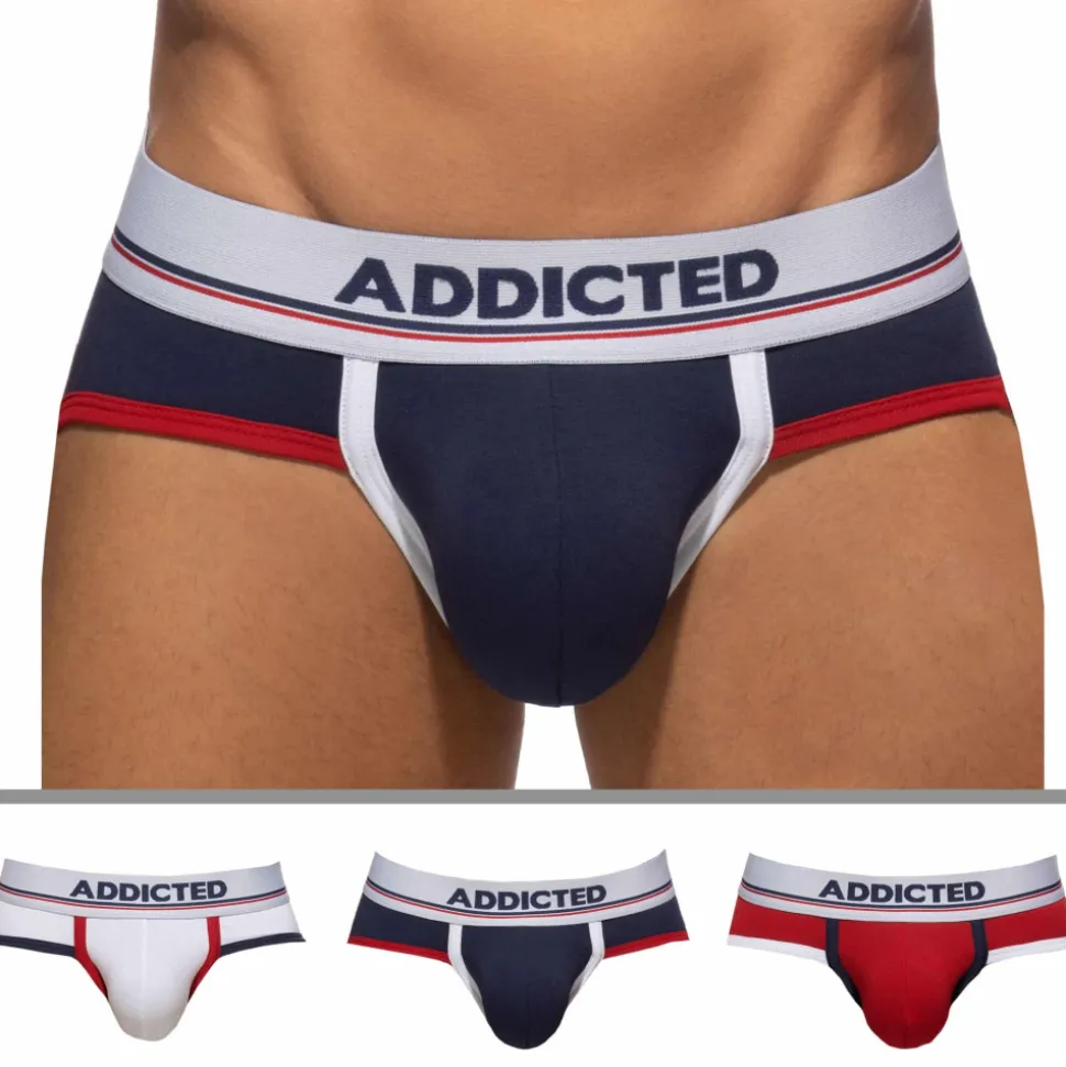 Lot de 3 Slips Tommy Coton Bleu Marine - Blanc - Rouge