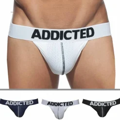 Lot de 3 Strings Mesh Push Up Noir - Marine - Blanc