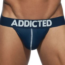 Lot de 3 Strings Mesh Push Up Noir - Marine - Blanc