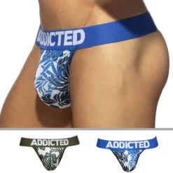 Lot de 2 Strings Mesh Tropicana Bleu - Kaki