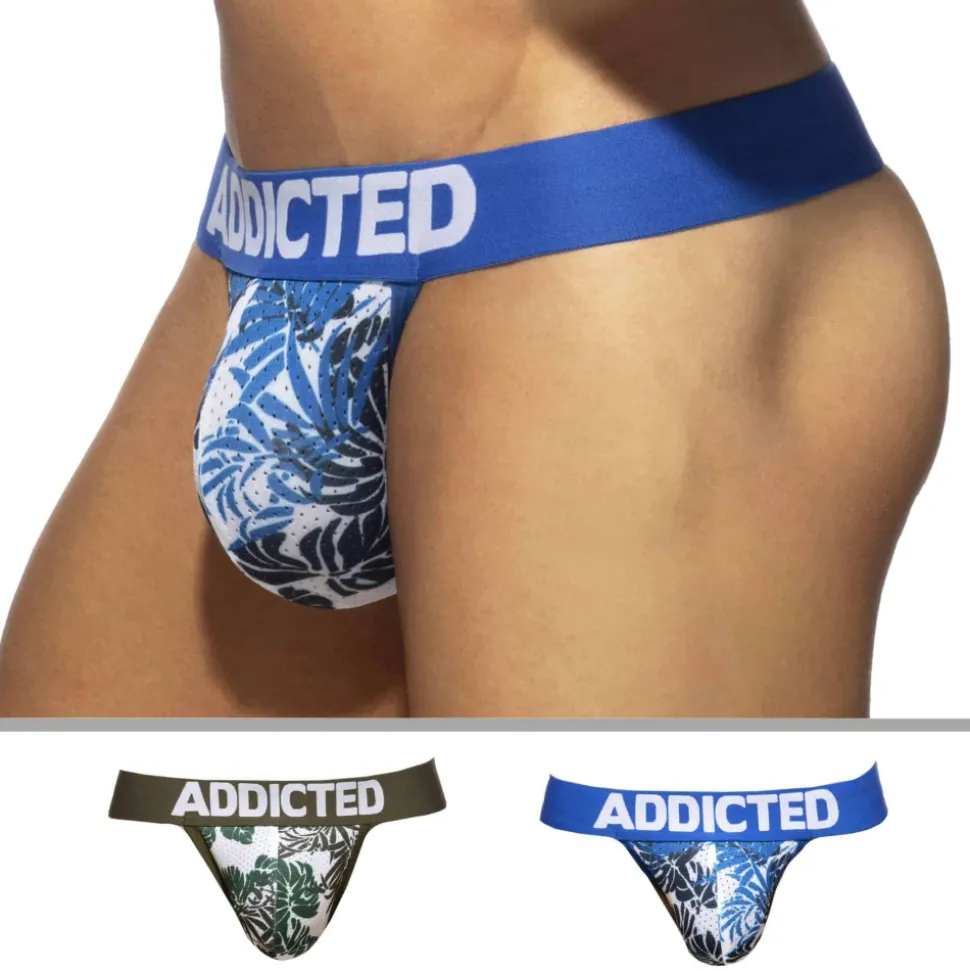 Lot de 2 Strings Mesh Tropicana Bleu - Kaki