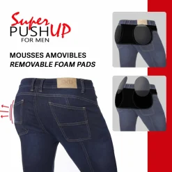 Mini Short Jeans Original Super Push-Up Bleu Marine