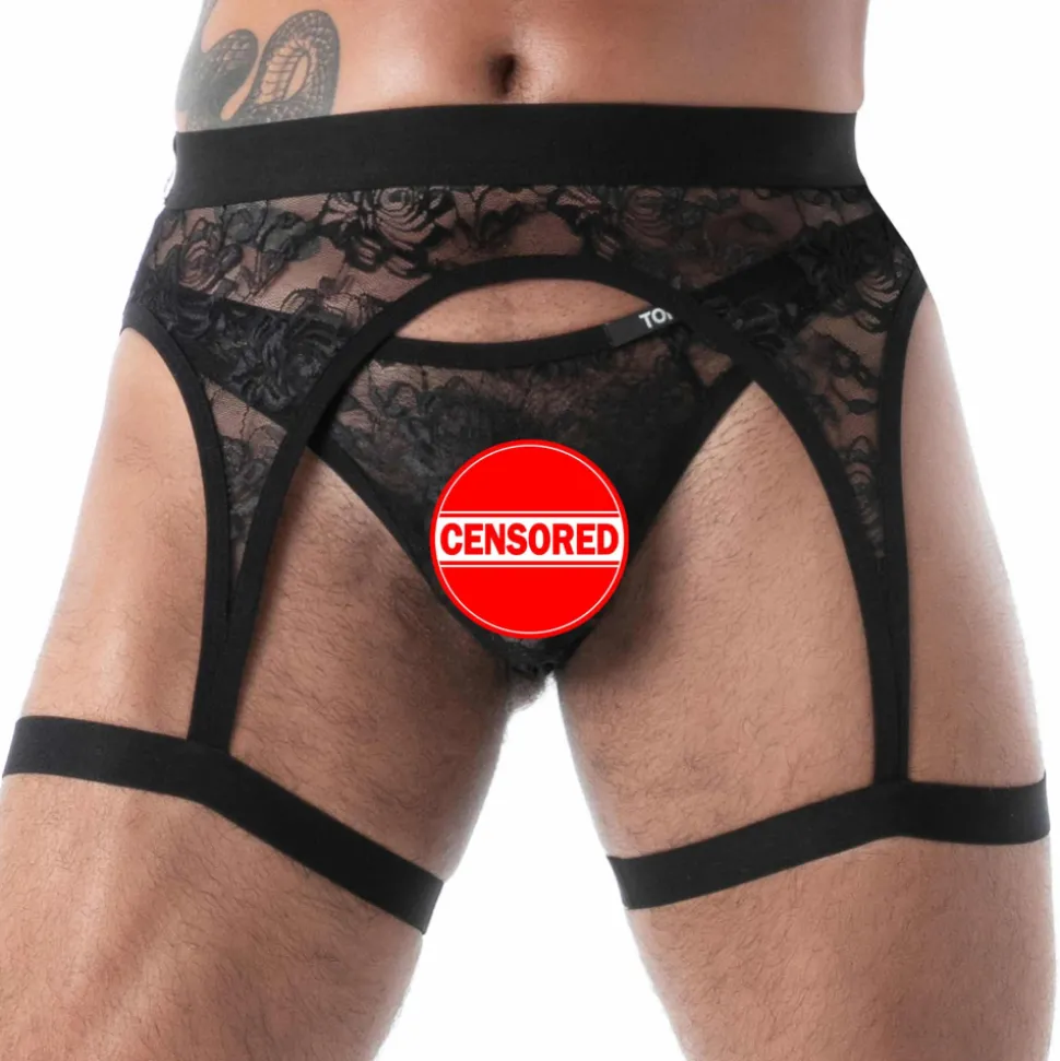 Porte-Jarretelles en Dentelle Fluide Noir