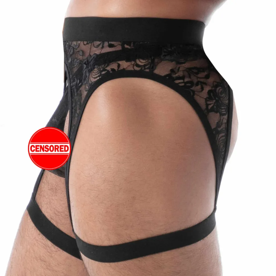 Porte-Jarretelles en Dentelle Fluide Noir