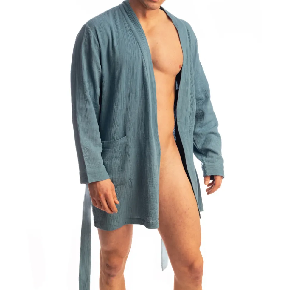 Robe de Chambre Palm Spring Bleu Alizé