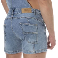 Salopette Courte Jeans Bleu Indigo
