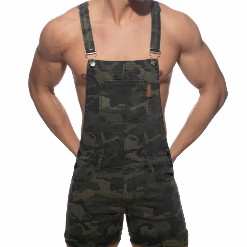 Salopette Jeans Camouflage Kaki