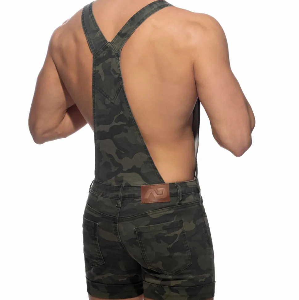 Salopette Jeans Camouflage Kaki