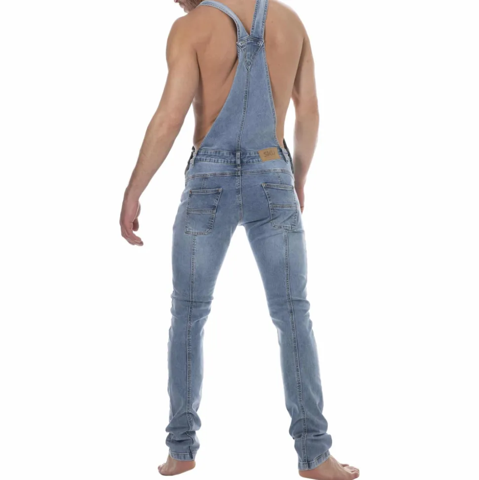 Salopette Longue Jeans Bleu Indigo