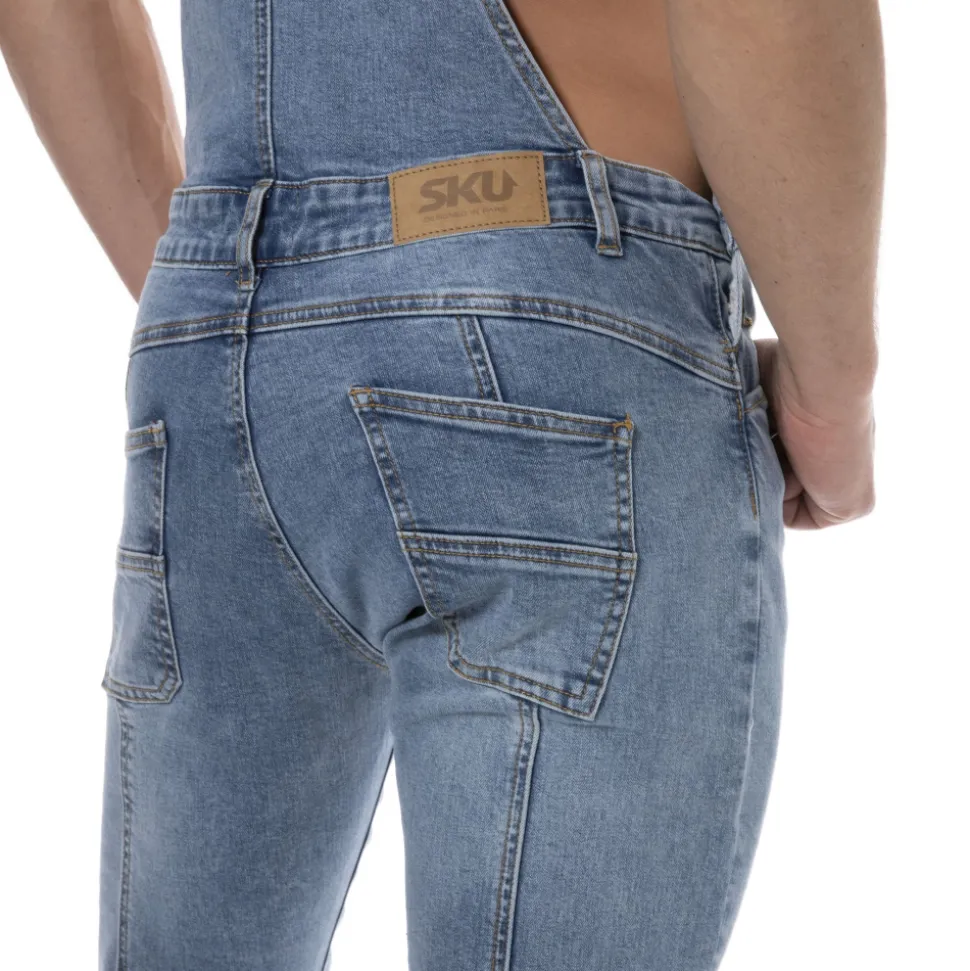 Salopette Longue Jeans Bleu Indigo