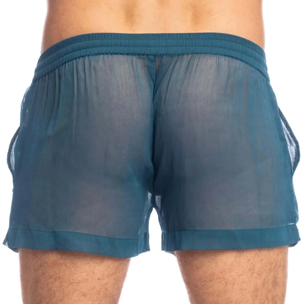 Short Flowy Chantilly Bleu Paon