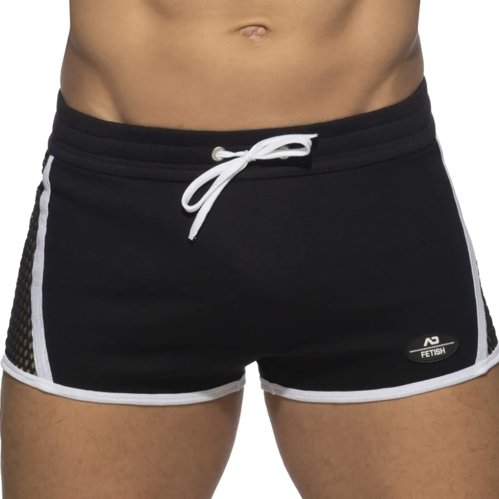 Short Mesh Striped Noir - Blanc