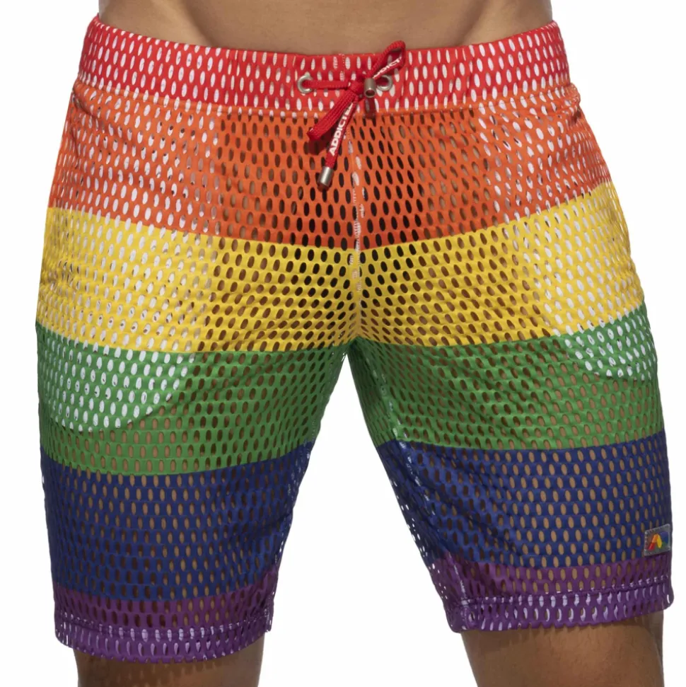 Short Rainbow Mesh Arc-en-Ciel