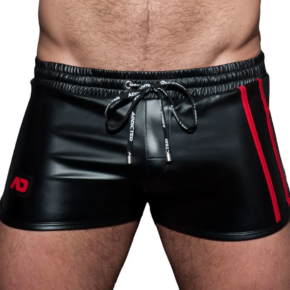 Short Rocky Double Stripe Noir - Rouge