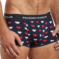 Shorty Coton Cœurs Bleu Marine