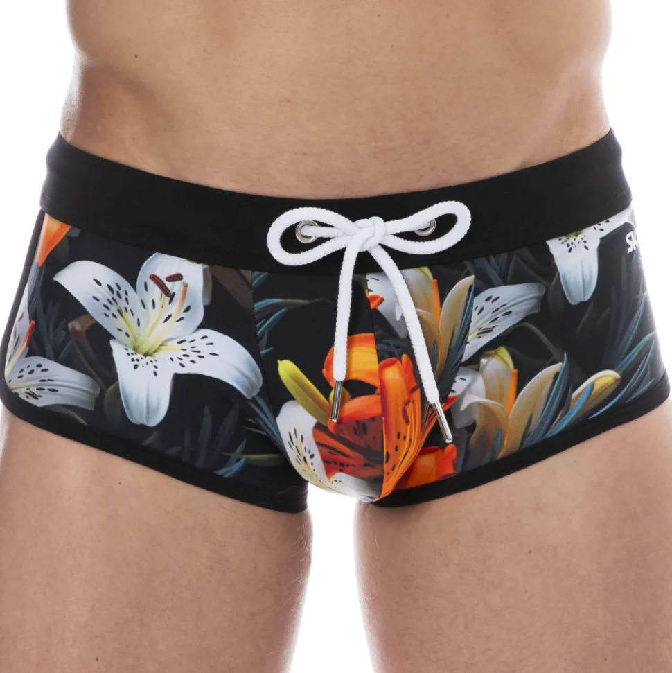 Shorty de Bain Tropical Summer Noir