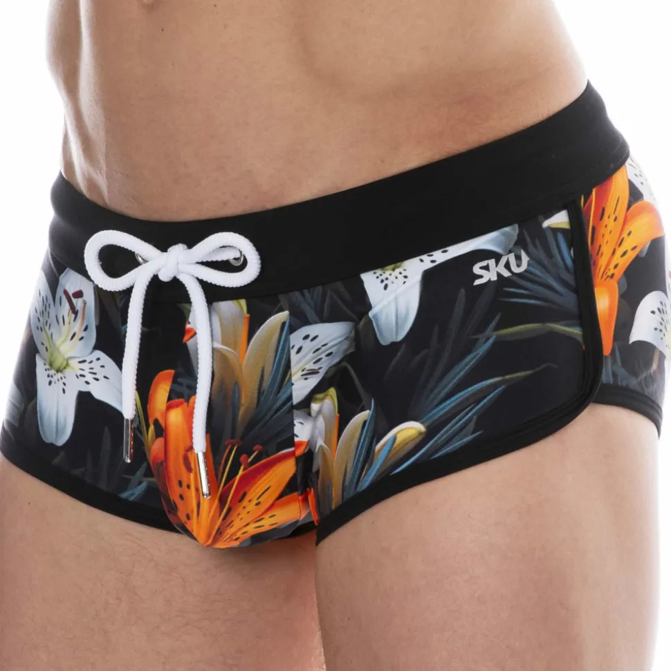 Shorty de Bain Tropical Summer Noir