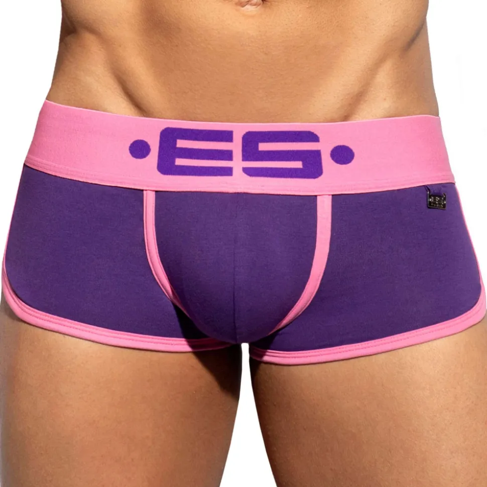 Shorty Double Side Coton Violet - Rose