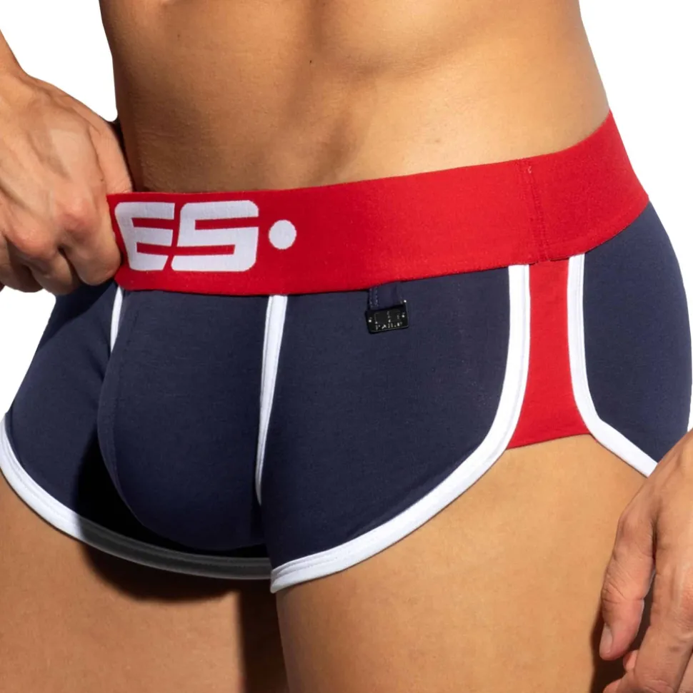 Shorty Double Side Coton Marine - Rouge