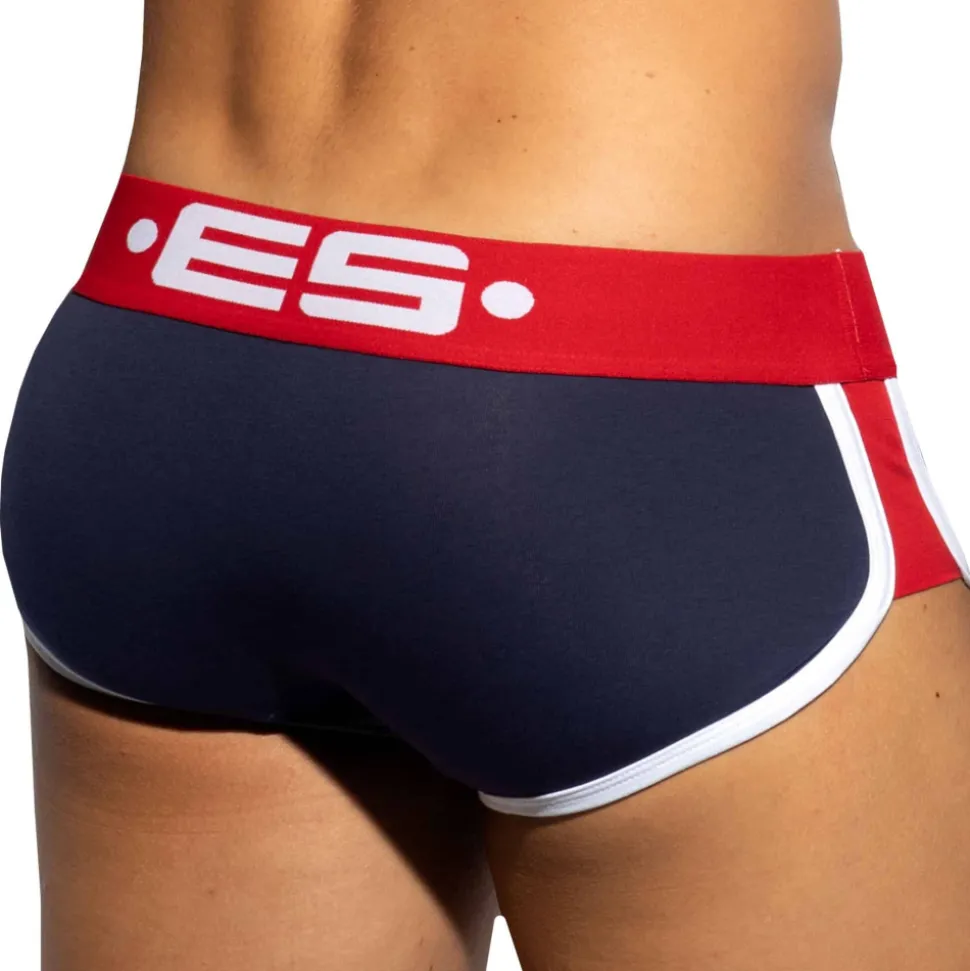 Shorty Double Side Coton Marine - Rouge
