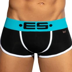 Shorty Double Side Coton Noir - Turquoise