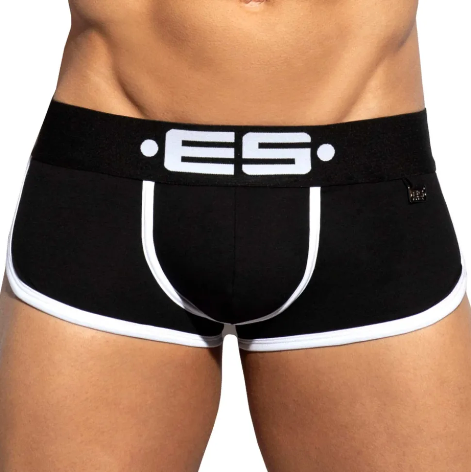 Shorty Double Side Coton Noir - Blanc
