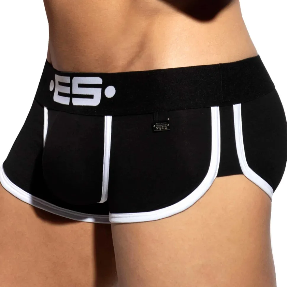 Shorty Double Side Coton Noir - Blanc