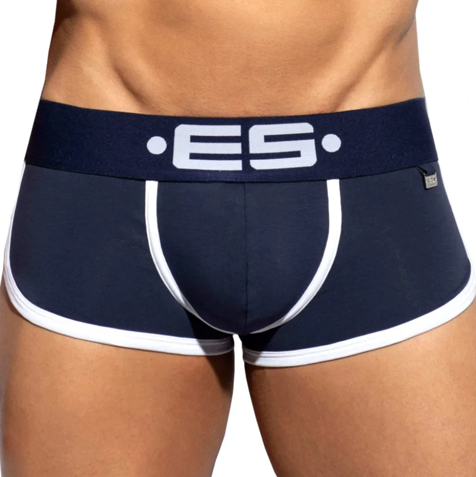 Shorty Double Side Coton Marine - Blanc