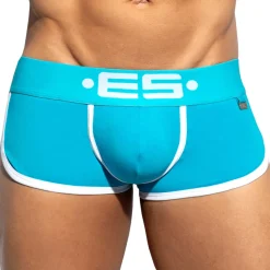 Shorty Double Side Coton Turquoise - Blanc