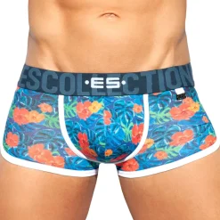 Shorty Double Side Flowers Bleu Marine