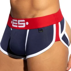 Shorty Empty Bottom Double Side Coton Marine - Rouge